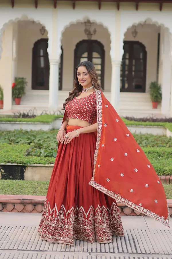 Maroon_Vichitra_Silk_Embroidered_Lehenga_Choli_Set_For_Women