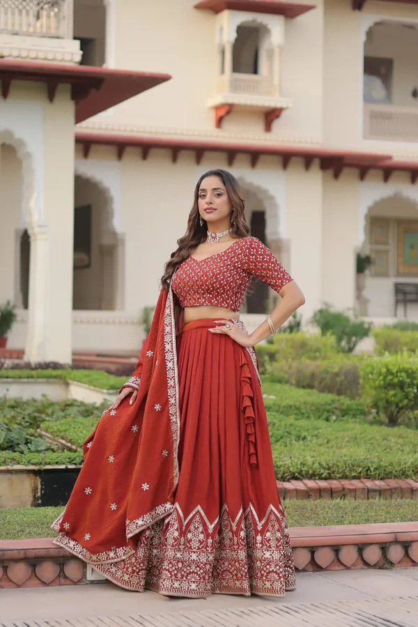 Maroon_Vichitra_Silk_Embroidered_Lehenga_Choli_Set_For_Women