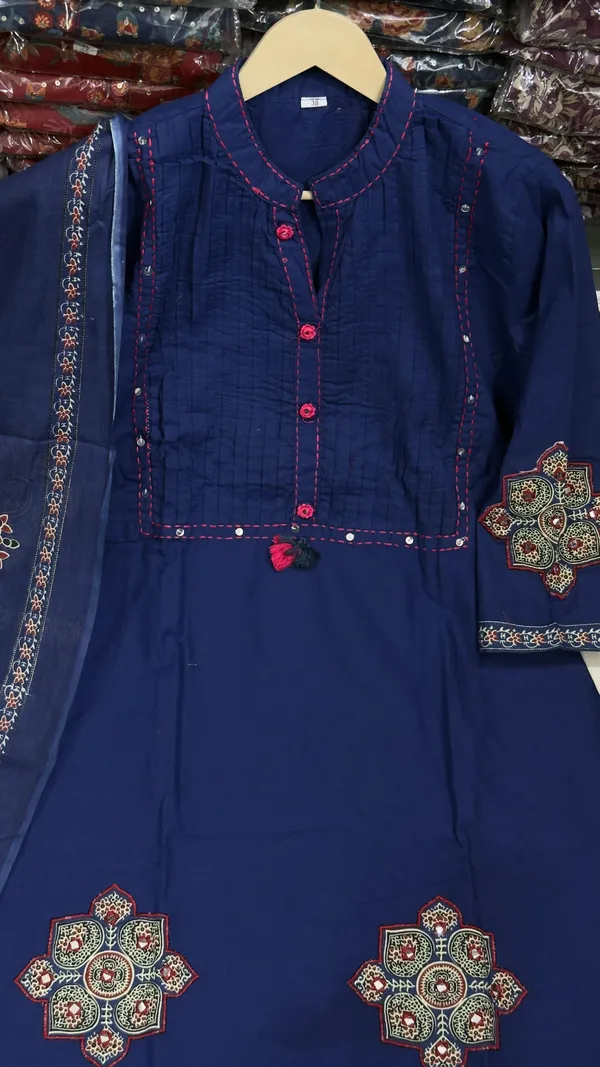 Navy_Blue_Ajrakh_Printed_Cotton_Anarkali_Suit_Set
