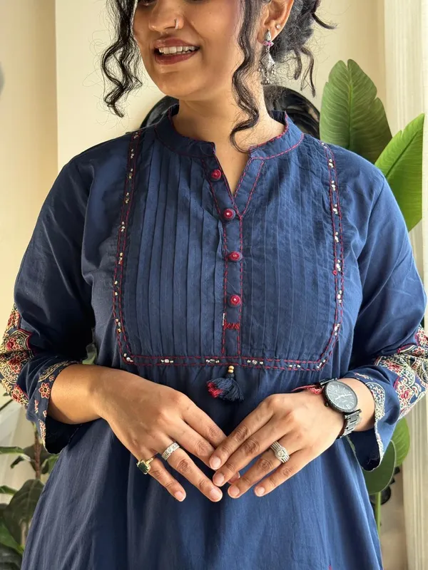 Navy_Blue_Ajrakh_Printed_Cotton_Anarkali_Suit_Set