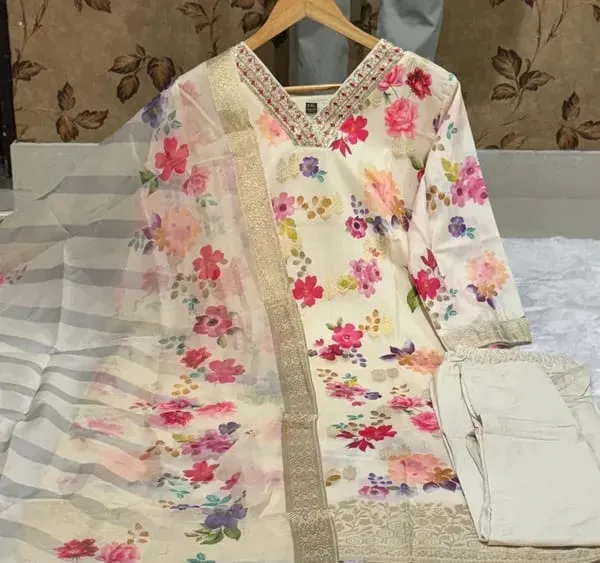 WOMEN_SILK_CREAM_MULTICOLOR_KURTA_PANT_WITH_DUPATTA