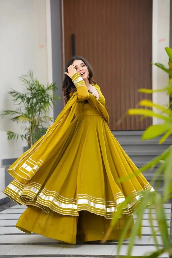 Mustard_Faux_Georgette_Flared_Anarkali_Suit_Set_For_Women