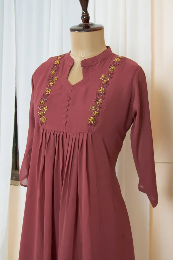 Heartbreaker_Handworked_Maroon_Georgette_Kurti