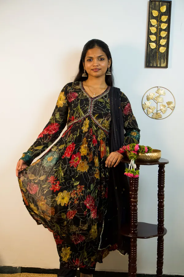 Ziya_Midnight_Black_Alia_Cut_Kurti_Set