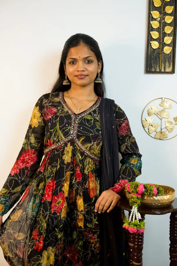 Ziya_Midnight_Black_Alia_Cut_Kurti_Set