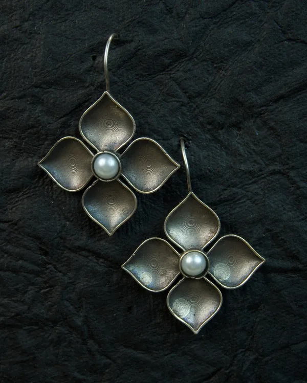 MYRA_-_Silver_Toned_BRASS_Earrings