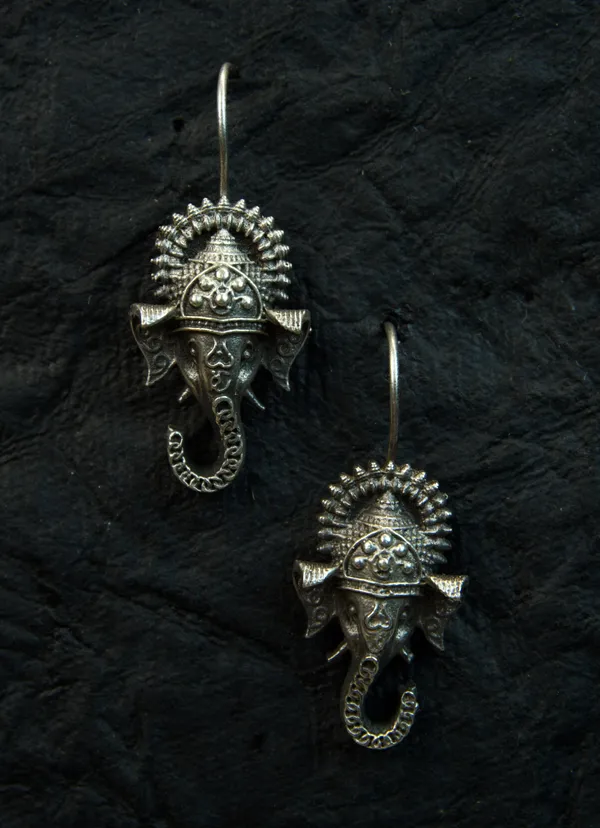 MYRA_-_Silver_Toned_BRASS_Earrings