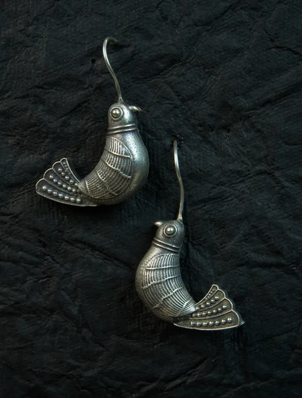 MYRA_-_Silver_Toned_BRASS_Earrings