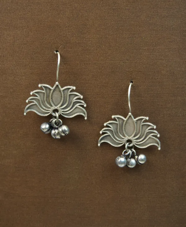 MYRA_-_Silver_Toned_BRASS_Earrings