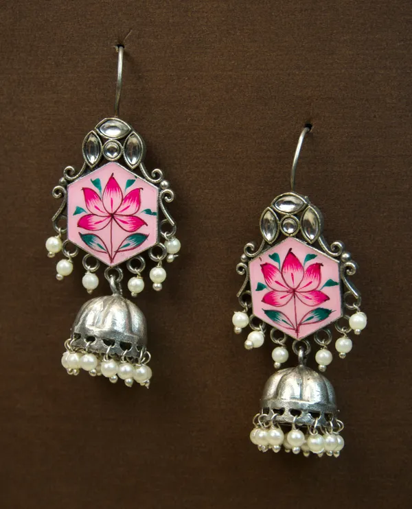 MYRA_-_Silver_Toned_Oxidized_Earrings
