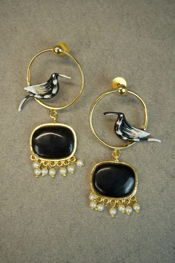 Premium_Gold_Toned_Hand_Painted_Black_Earrings_Default_Title