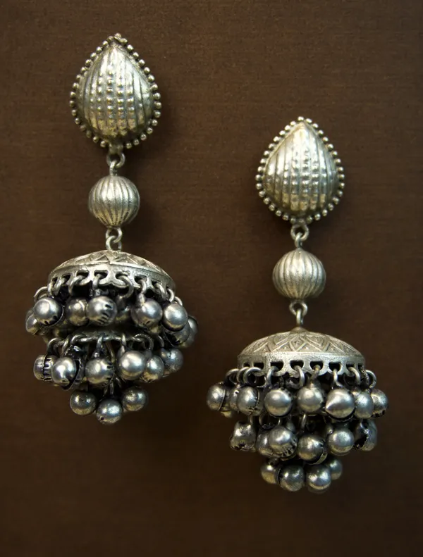 MYRA_-_Silver_Toned_BRASS_Earrings