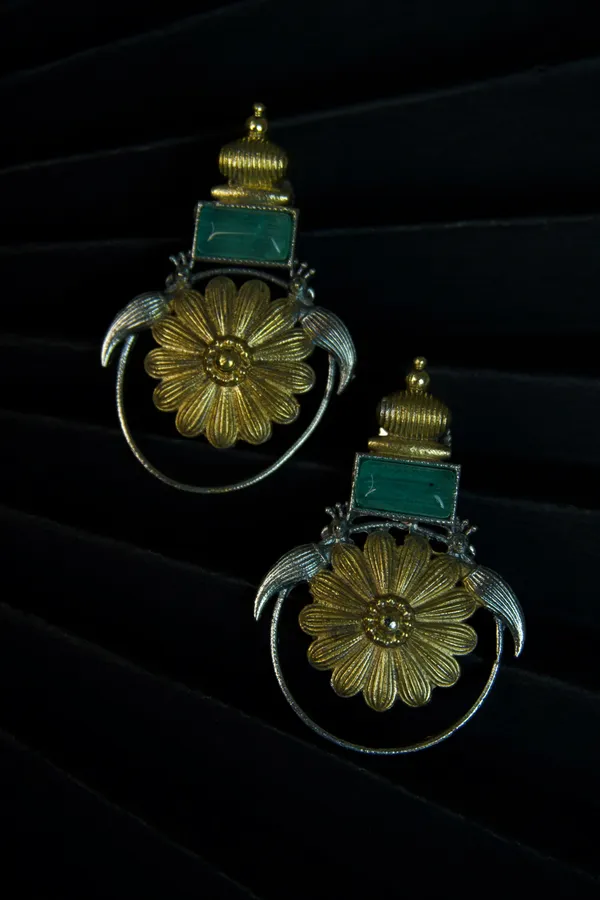 SARA__-_Dual_Toned_BRASS_Earrings