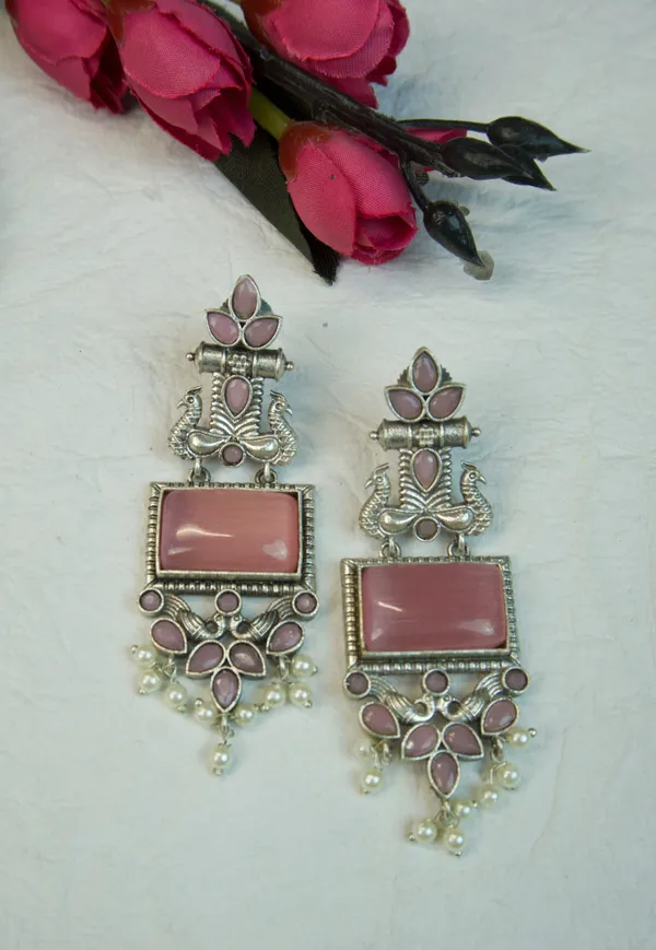 MYRA_-_Silver_Toned_BRASS_Earrings