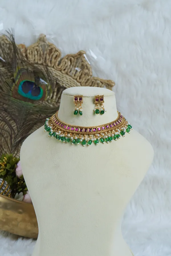 Premium_-_Kundan_Pink_and_Green_Neck_set