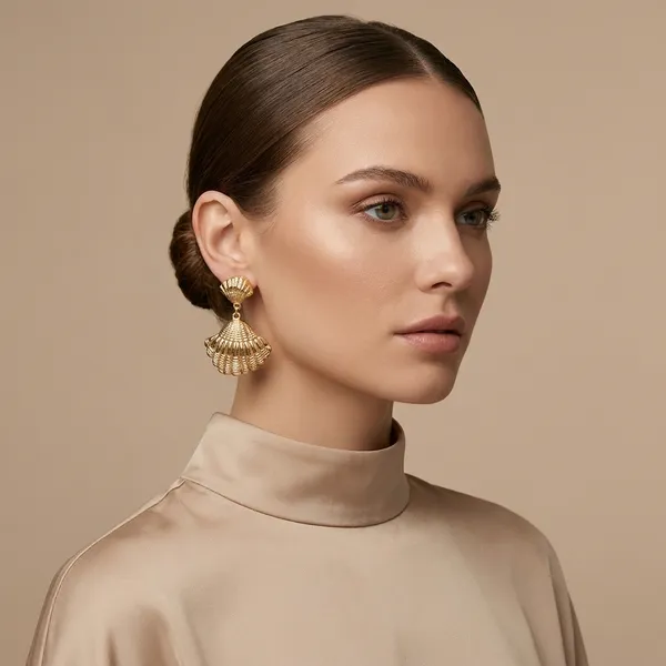 SUGA_-_Gold_Toned_Seashell_Drop_Earrings_For_Women