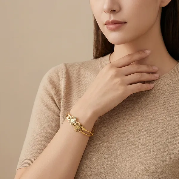 MEHA_-_Gold_Plated_Floral_Design_Bangle