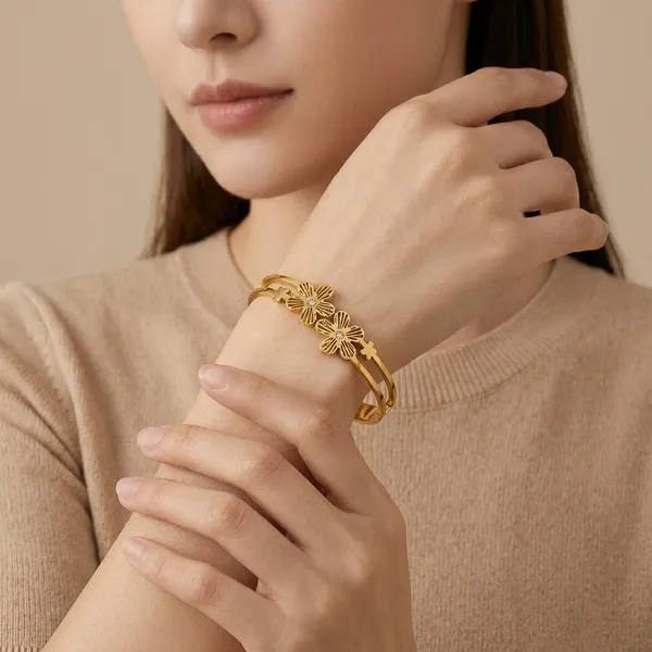 MEHA_-_Gold_Plated_Floral_Design_Bangle