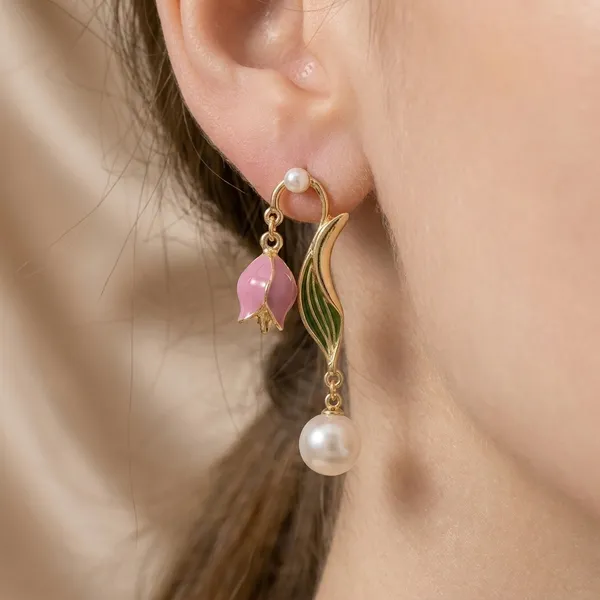 MIMI_-_Gold_Pearl_Pink_Stone_Detachable_Floral_Earrings_For_Women