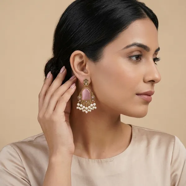 Premium_-_Statement_Monalisa_stone_Studs_with_pearls_-_Broad