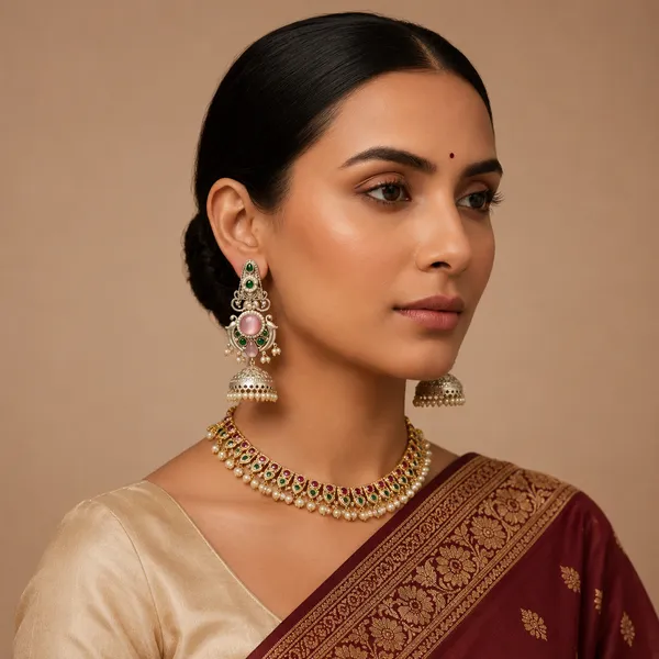 MYRA_-_Silver_Toned_BRASS_Earrings