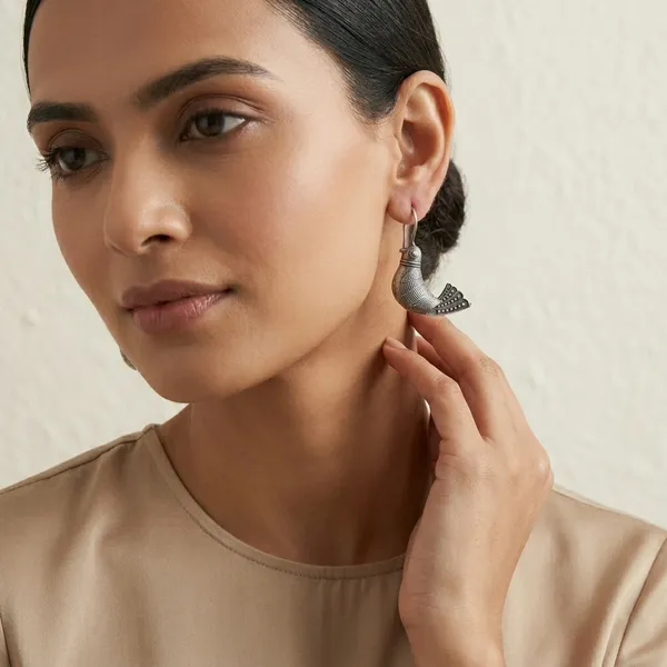 MYRA_-_Silver_Toned_BRASS_Earrings