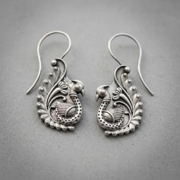 MYRA_-_Silver_Toned_BRASS_Earrings