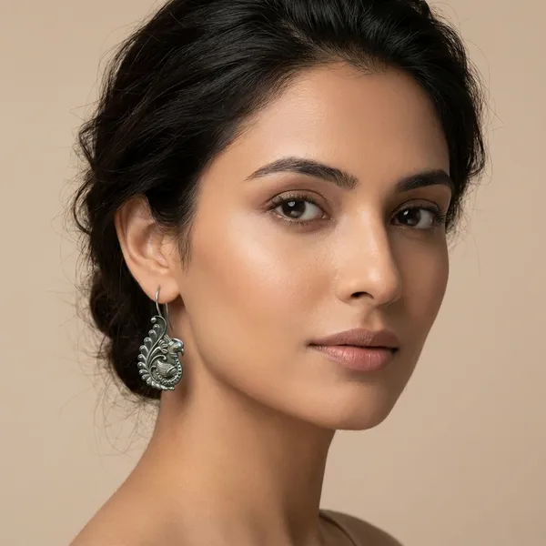 MYRA_-_Silver_Toned_BRASS_Earrings