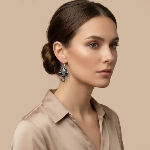 MYRA_-_Silver_Toned_BRASS_Earrings