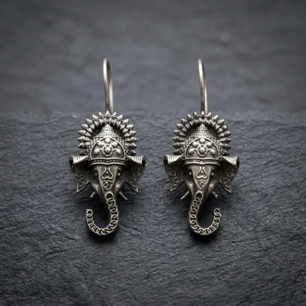 MYRA_-_Silver_Toned_BRASS_Earrings