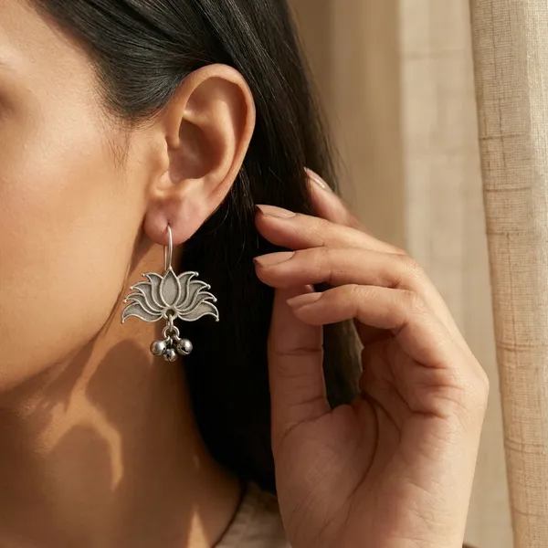 MYRA_-_Silver_Toned_BRASS_Earrings