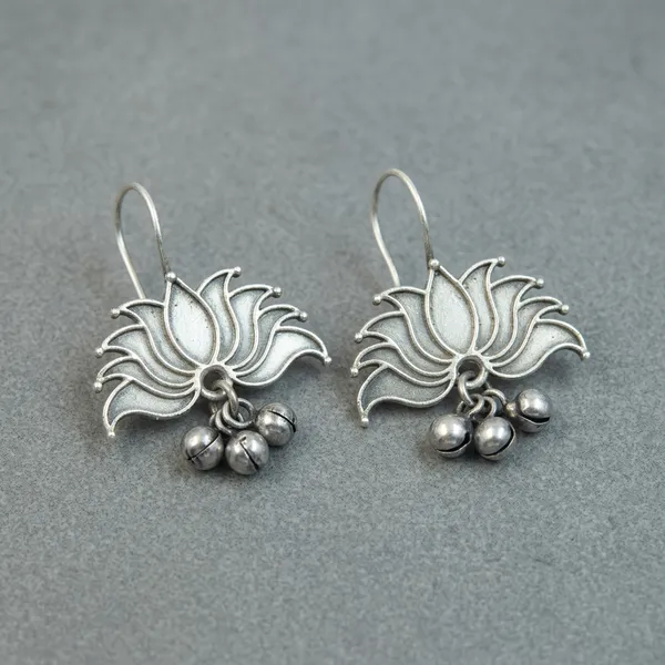 MYRA_-_Silver_Toned_BRASS_Earrings