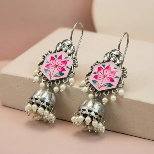 MYRA_-_Silver_Toned_Oxidized_Earrings