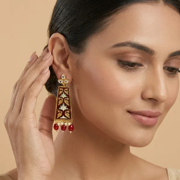 SYRA_-_MEENAKARI_Brass_Earrings_-_1
