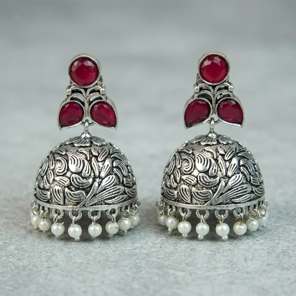 MYRA_-_Silver_Toned_BRASS_Earrings