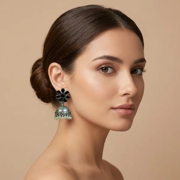 MYRA_-_Silver_Toned_BRASS_Earrings