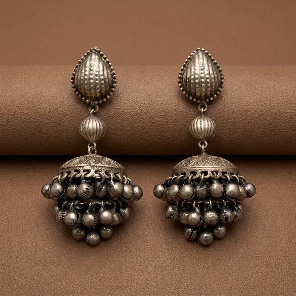MYRA_-_Silver_Toned_BRASS_Earrings
