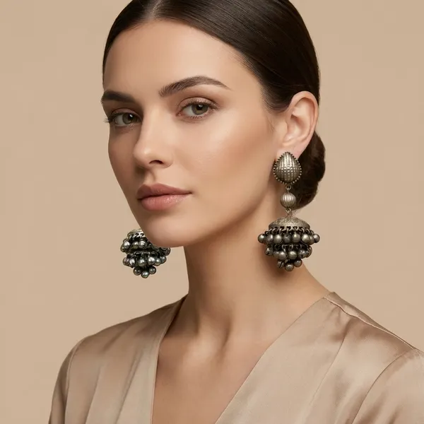 MYRA_-_Silver_Toned_BRASS_Earrings