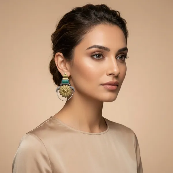 SARA__-_Dual_Toned_BRASS_Earrings