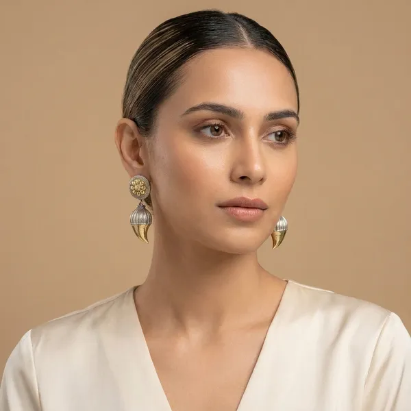 SARA_-_Dual_Toned_Premium_Sangu_Brass_Earrings