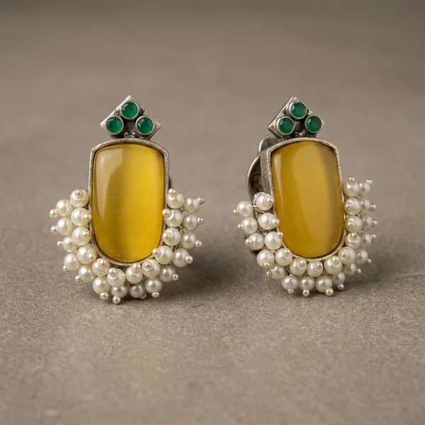 MYRA_-_Silver_Toned_Oxidized_Earrings