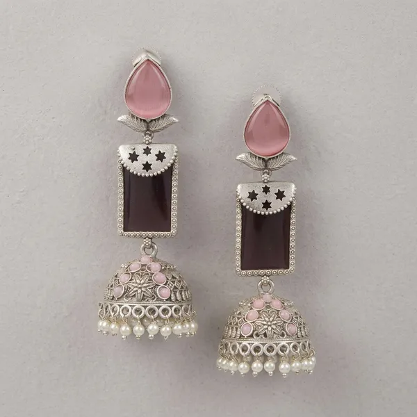 MYRA_-_Silver_Toned_BRASS_Earrings