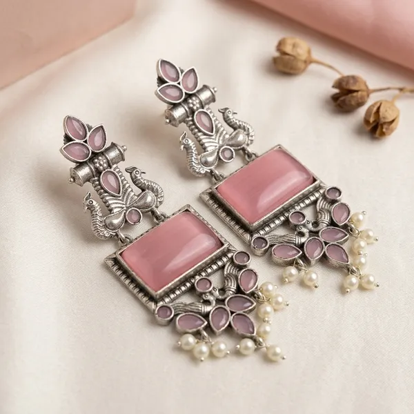 MYRA_-_Silver_Toned_BRASS_Earrings