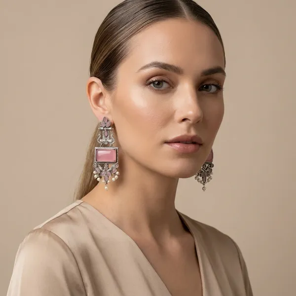 MYRA_-_Silver_Toned_BRASS_Earrings