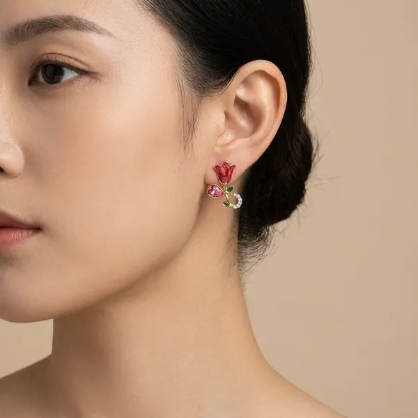 MIMI_-_LOTUS_CUTE_DARK_PINK_EARRINGS_-_3