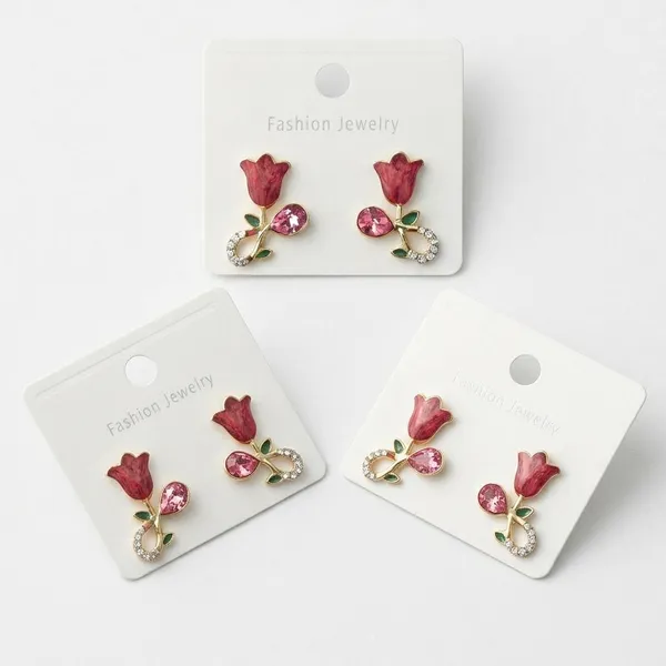 MIMI_-_LOTUS_CUTE_DARK_PINK_EARRINGS_-_3