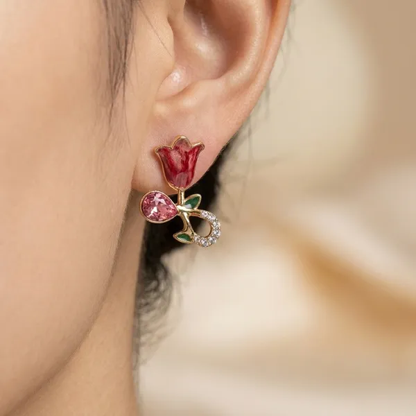 MIMI_-_LOTUS_CUTE_DARK_PINK_EARRINGS_-_3