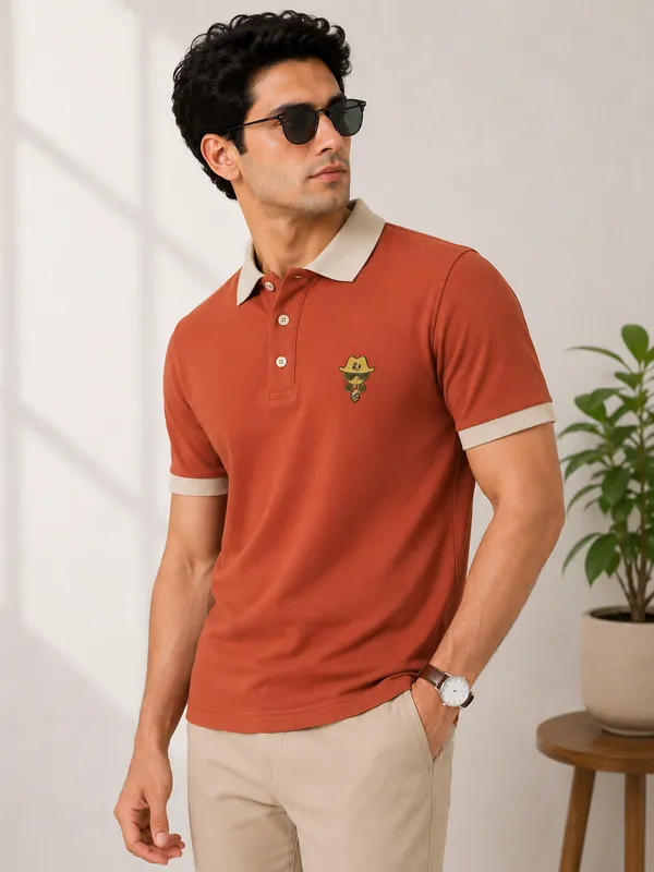 Orange_Color_Men_Polo_T-Shirt