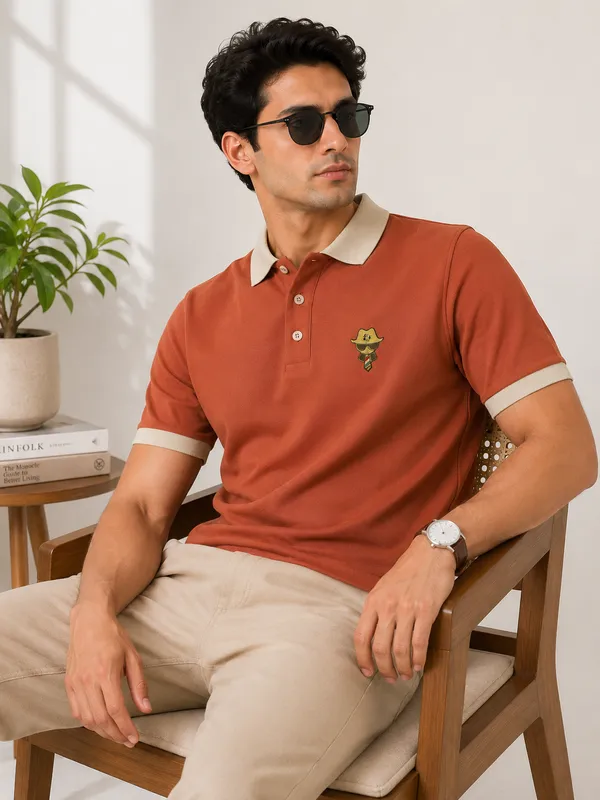 Orange_Color_Men_Polo_T-Shirt