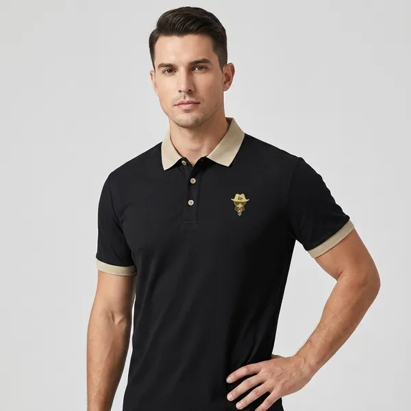 Black_Relaxed_Fit_Polo_T_Shirt_For_Men